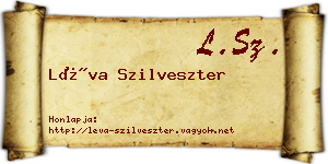 Léva Szilveszter névjegykártya